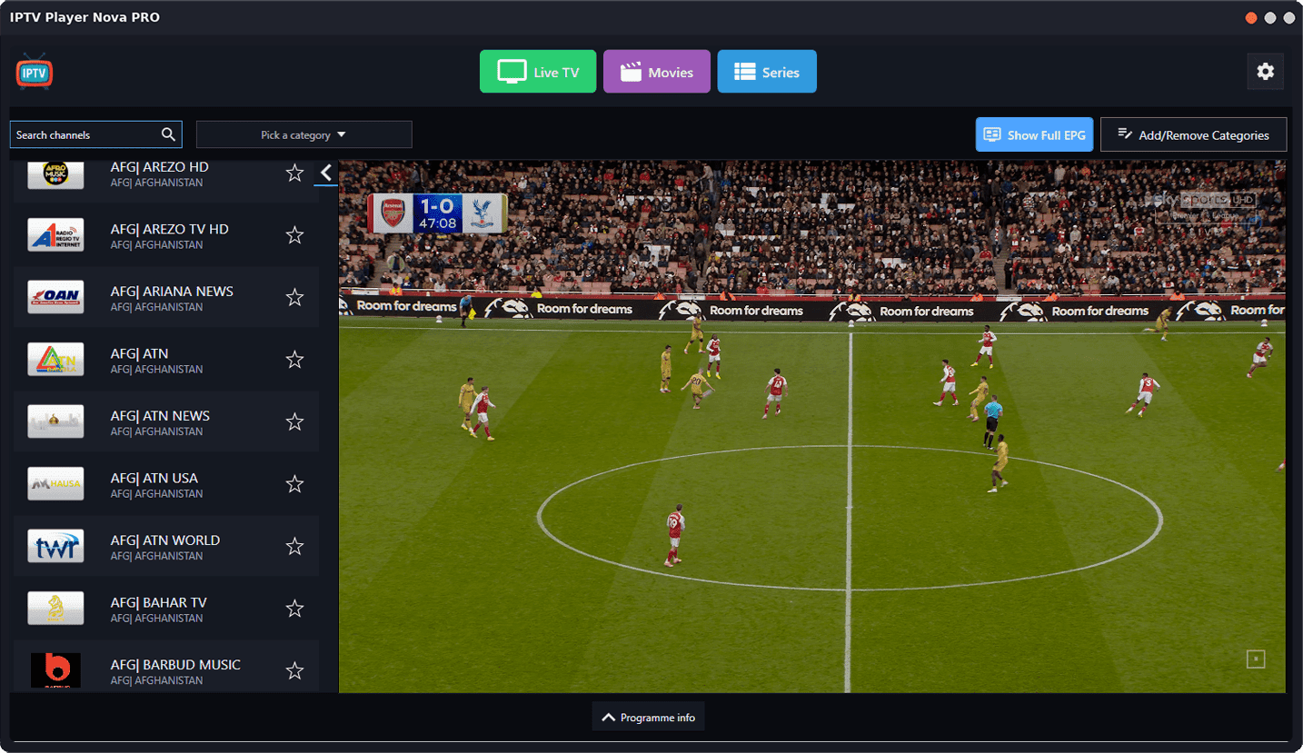 IPTV Player Nova PRO desktop and mobile app preview